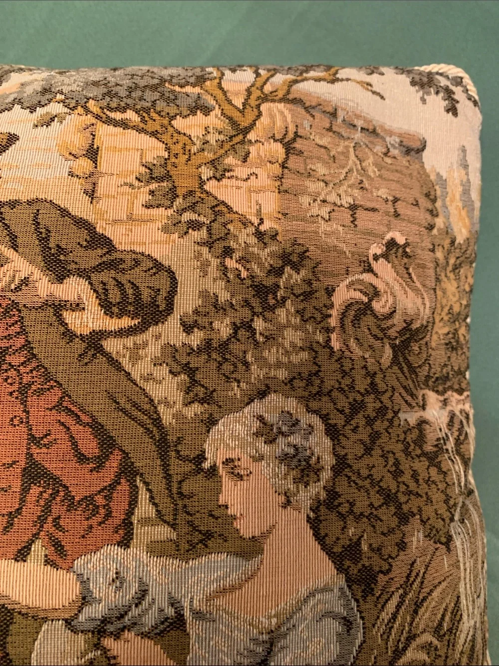 VTG French Pastoral Tapestry Velvet Backing Formal Old World Luxury  History